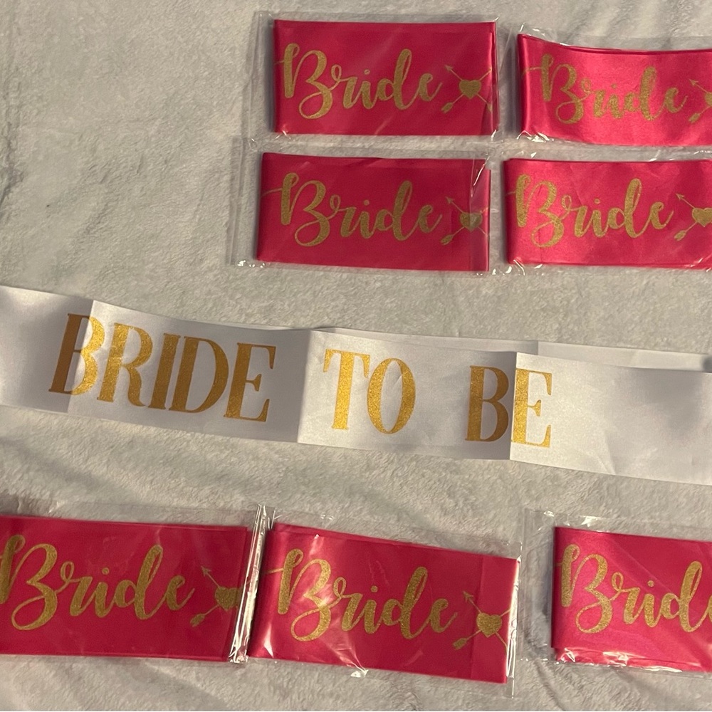 Bride and Bride Tribe sashs.